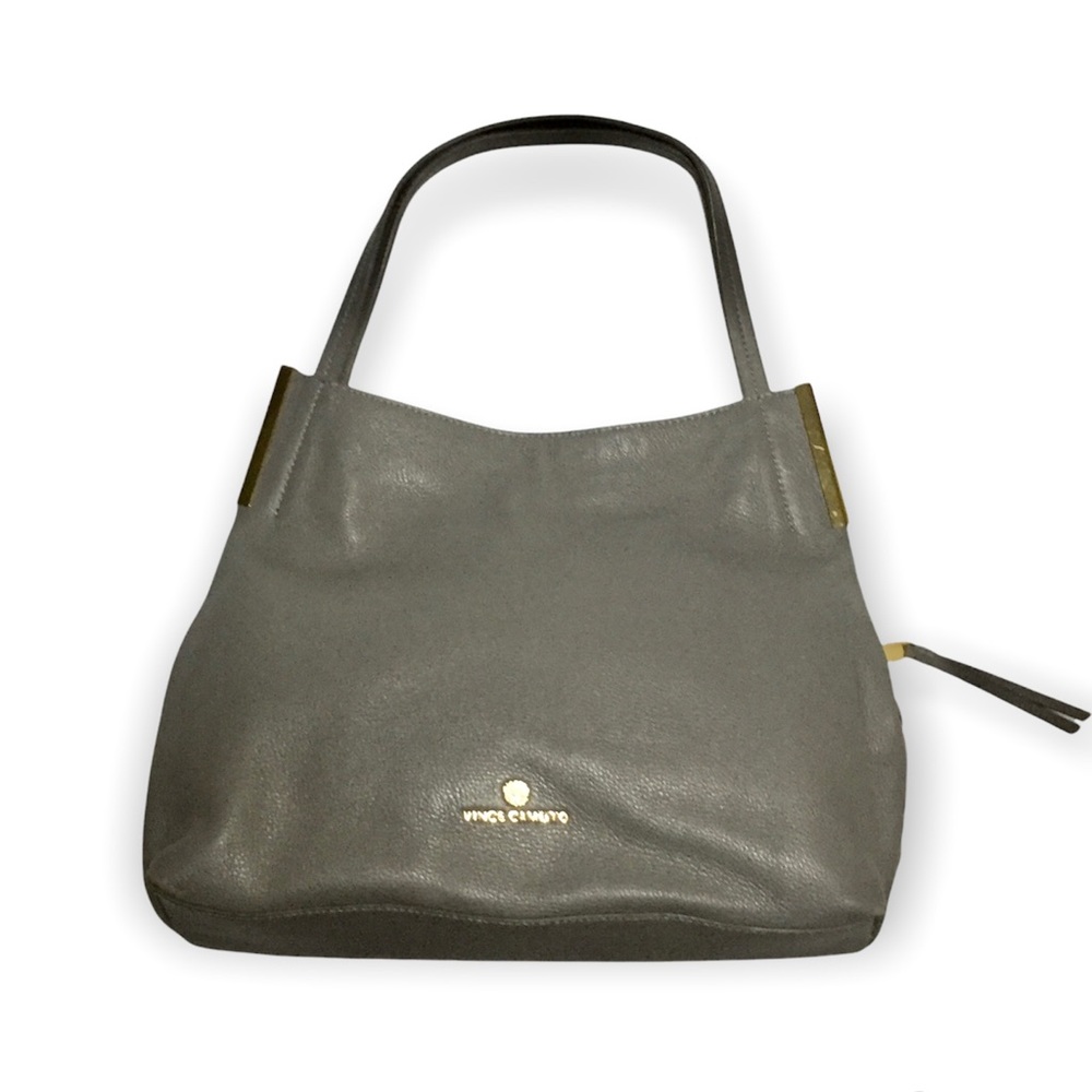 Vince Camuto Leather Tina Tote Frost Gray Shoulder Bag